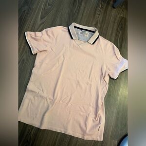Ted Baker Salmon Polo Short Sleeve Shirt 4 Large